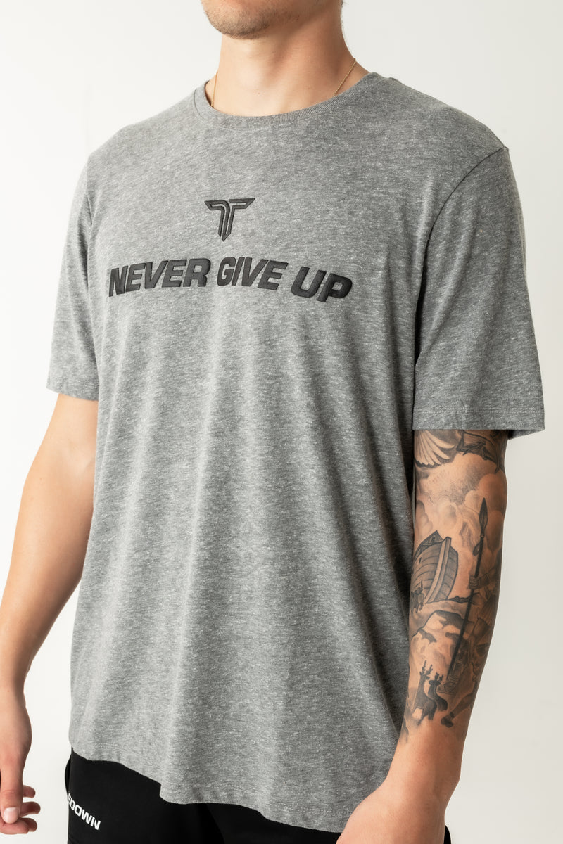 Never Give Up Triblend T-Shirt - Grey