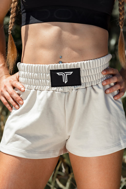 Boxing Sweat Shorts  - Cream