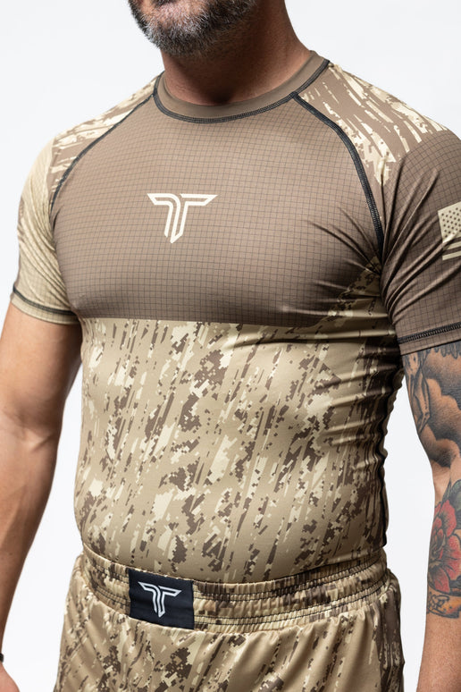 The Patriot Series Short-Sleeve Rashguard - Desert Tan
