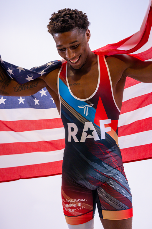 RAF02 Wrestling Men's Singlet - Blue