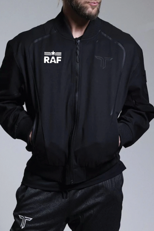 RAF Logo Oversized Bomber Jacket - Black