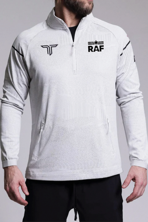 RAF Logo Night Vision Quarter Zip - White