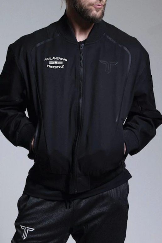 Real American Freestyle Oversized Bomber Jacket - Black