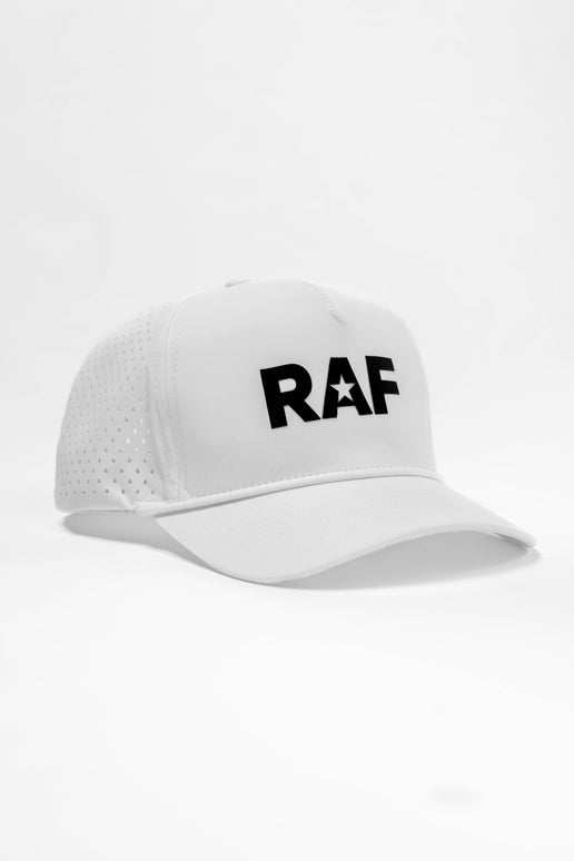 RAF Laser Cut Mesh Rope Hat – White