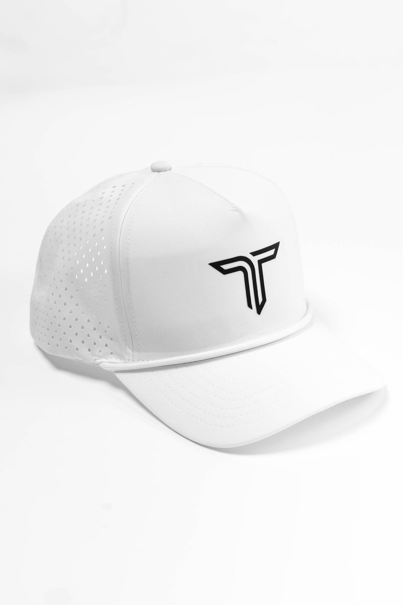 Takedown Laser Cut Mesh Rope Hat – White