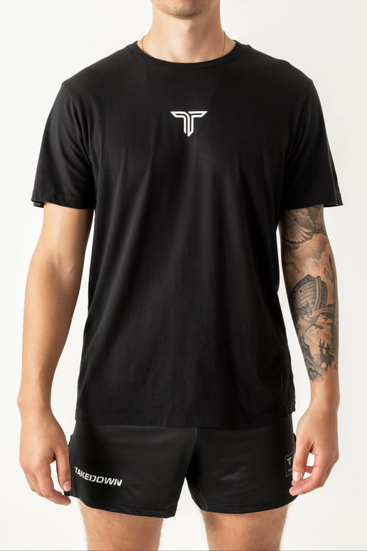 Essential T-Shirt - White Icon - Black