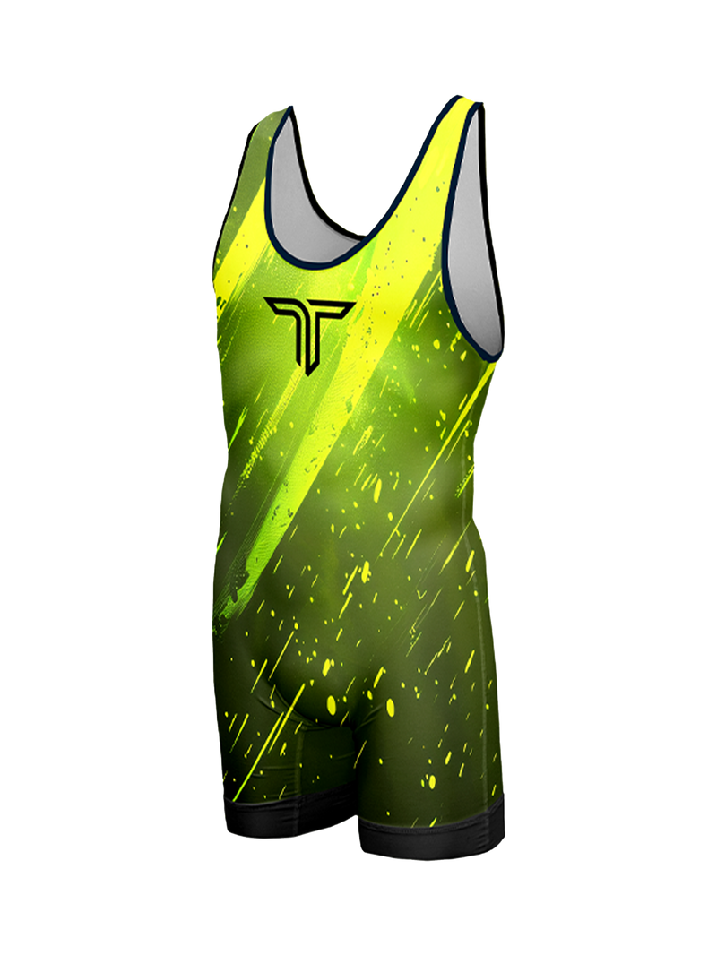 Acid Green Wrestling Singlet