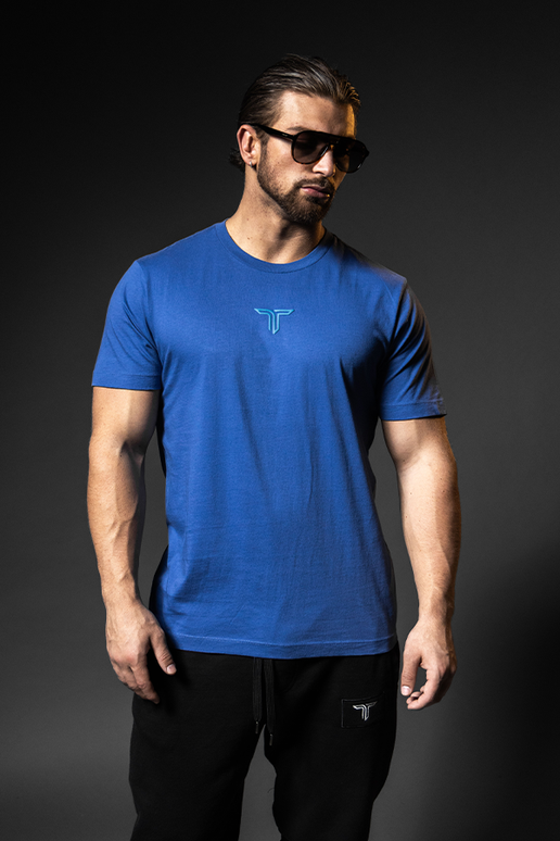 Essential T-Shirt - Blue Icon - Blue