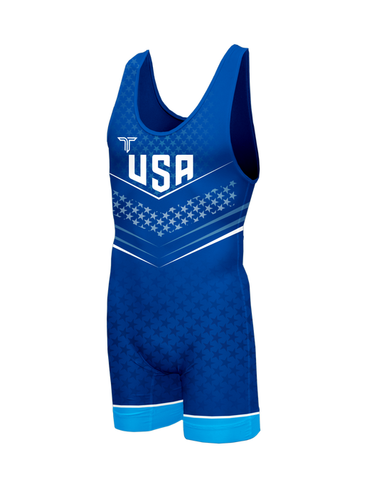 Youth Starfall Wrestling Singlet - Blue