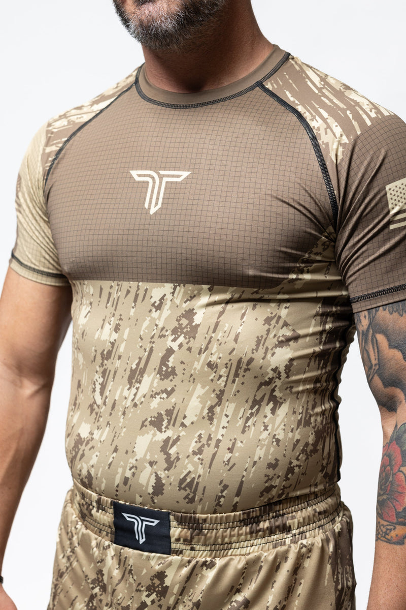 The Patriot Series Short-Sleeve Rashguard - Desert Tan