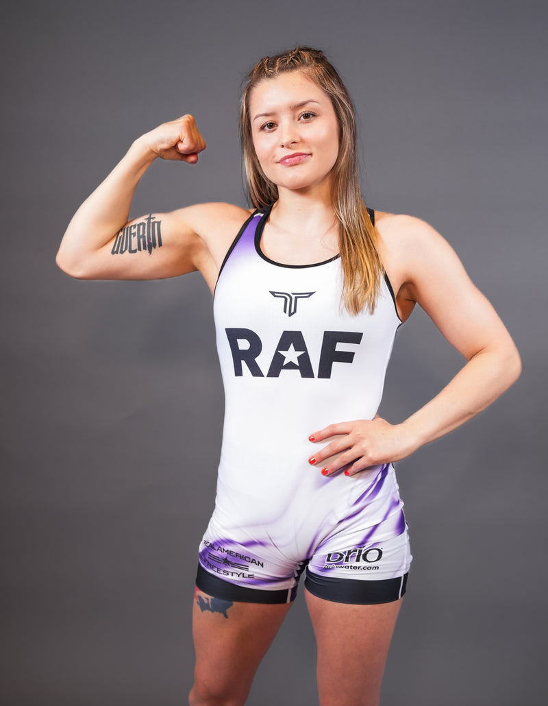 RAF09 Women's Competition Singlet - White Purple