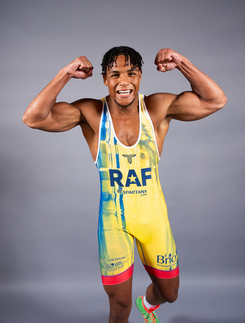 RAF11 Wrestling Men's Singlet - Yellow