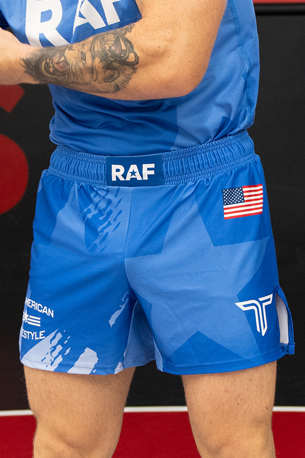 Real American Freestyle Fight Shorts (5” Inseam) - Blue